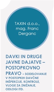 Davčno svetovanje - davčno procesno pravo (pomoč stranki v davčni inšpekciji....)