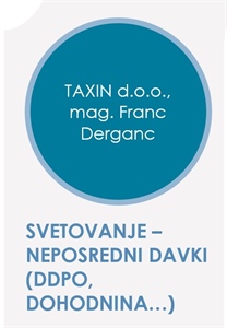 Svetovanje - NEposredni davki oz. dajatve (DDPO, Dohodnina, Prispevki....)