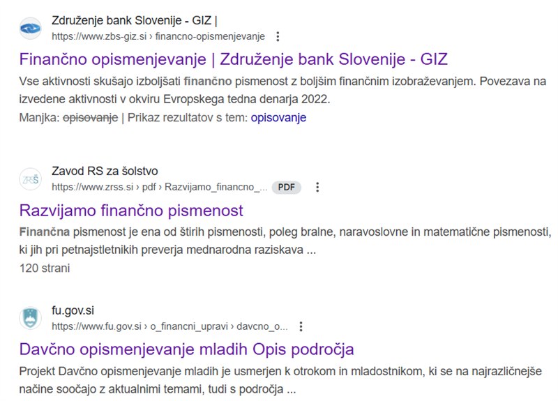 Kje začeti - pri "finančnem opismenjevanje" slovenske nacije?